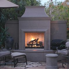 Charred Frontier Oak Gas Log Insert Vented Gas Fireplace, Vent Free Gas Fireplace, Outdoor Gas Fireplace, Backyard Fireplace, Outdoor Patio Space, Glass Fireplace, Fire Features, Classic Outdoor, Patio Spaces