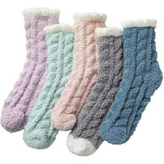 5 Pairs Fuzzy Socks Slipper Socks Microfiber Sleeping Socks Soft Home Winter Socks For Women Feature: Material:Polyester Free Size:20CM/7.9" Length, for adult. One size fit most,stretchy Soft and fashionable Very comfortable Stretch Fabric,a perfect gift to yourself or friends. Pls Note:Different computer have different monitor,the color may be a little difference. Thanks for your understandings. size:25g Package:Packing 5 pair/bag Weight:50g Package Content: 5 Pair Socks Easy transaction, excellent buying experience. Low carbon, environmental protection, pollution-free, economical and practical. You can give it as a gift to your relatives and friends Practical and simple, easy and convenient to get started quickly You can better decorate your home and make your home unique. Size: none.  C Sleeping Socks, Slipper For Women, Fleece Socks, Bed Socks, Fluffy Socks, Non Slip Socks, Comfy Socks, Toddler Socks, Women Crew Socks