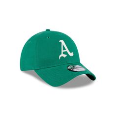 The Oakland Athletics Vintage 9TWENTY Adjustable Cap features an embroidered Athletics Cooperstown logo at the front panels, a green undervisor, and an adjustable D-Ring closure at the rear. Logo Baseball Cap For Baseball Season, Green Sporty Trucker Hat With Curved Brim, Sporty Green Trucker Hat With Curved Brim, Casual Baseball Cap With Curved Visor For Fan Gear, Casual Baseball Cap With Curved Visor For Fans, Casual Dad Hat With Curved Visor For Fan Gear, Casual Dad Hat With Curved Visor For Fans, Green Cotton Fitted Hat With Curved Brim, Sporty Green Cap