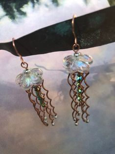 Jewelry Island, Cruise Jewelry, Jellyfish Earrings, Resort Jewelry, Island Jewelry, Jupiter Fl, Cruise Wear, Czech Glass Beads, Jellyfish