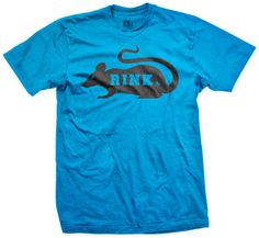 a blue t - shirt with the word rink on it