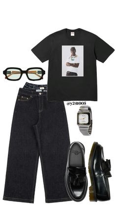 Mens Casual Dress Outfits, Men Stylish Dress, Mens Fashion Casual Outfits, Little Outfits, Streetwear Fashion Women, T Shirt And Jeans, Korean Outfits, Casual Style Outfits