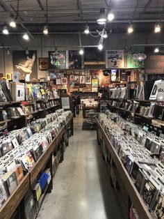 a store filled with lots of records and cds