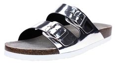 PRICES MAY VARY. Smooth metallic-finish leather-textured synthetic upper Classic comfort two strap slide sandal design Straps features adjustable metal buckles Soft suede-textured fabric topped footbed with medium width Memory Foam full length cushioned comfort insole Find yourself in a state of classic crunchy style and blissful comfort with the SKECHERS sandal. Smooth metallic-finish leather-textured synthetic upper in a casual comfort two strap slide sandal with classic look, adjustable buckl Crunchy Style, Skechers Sandals, Sandal Design, Leather Texture, Find Yourself, Designer Sandals, Luxury Store, Pharmacy Gifts, Soft Suede