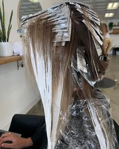 Foils In Hair, Full Foil Highlights, Foil Placement, Salon Life