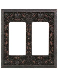 an ornate double switch plate cover