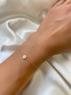 Bracelets | ZOE LEV Hand Accessories Bracelets, Simple Gold Bracelet, Solitaire Bracelet, Gold Bracelet Simple, Flower Chain, Cute Bracelet, Everyday Bracelet, Women Anklets, Jewelry Accessories Ideas