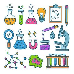 an image of science related items on a white background with the text freepik