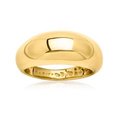 Ross-Simons - Italian 14kt Yellow Gold Shiny Dome Ring Size 10. Here's a super glossy dome ring in a gorgeous tapered design. Add the perfect amount of shine to any ensemble! Made in Italy. 1/2" wide. 14kt yellow gold ring. Dome Ring, Ring Pictures, Domed Ring, Size 10 Rings, Yellow Gold Ring, Yellow Gold Rings, Gold Ring, Women Rings, Womens Watches