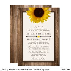 a sunflower is on top of a wooden menu