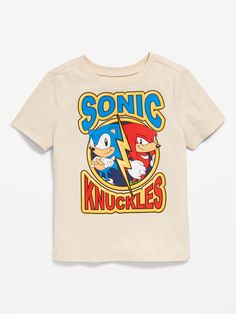 crew neck short sleeves licensed graphic © SEGA.  SEGA, the SEGA logo and SONIC THE HEDGEHOG are either registered trademarks or trademarks of SEGA Holdings Co.  Ltd.  or its affiliates.  All rights reserved.  relaxed fit hits below waistmachine wash according to the care instruction label Sonic Outfit, Grinch Slime, Sega Logo, Sonic & Knuckles, Toddler Boy Tops, Boy Character, Family Matters, The Hedgehog, Dream Car