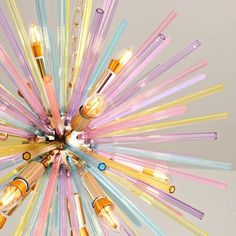 a multicolored chandelier with many lights on it