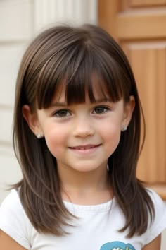 27+ Easy Kids Hairstyles for School 10 Bangs On Girls Kids, Girls Short Haircut Kids Shoulder Length, Children's Haircuts Girl, Bangs For Little Kids, Haircuts For 5 Year Girl, Kids Haircuts With Bangs, Bangs For Girls Kids Haircuts, Girl Haircut With Bangs Kids, Shoulder Length Hair Girls Kids