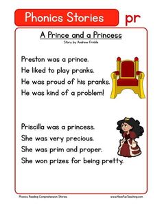 the princess and her prince worksheet for children to learn how to read it