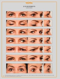 an image of different types of eyes with the words eye movements above them and below it