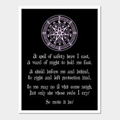 a poem written in white on a black background with an image of a pentagramil