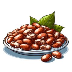 beans with leaves on a plate