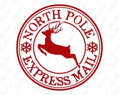 North Pole Stamp, Santa Claus Mail, North Pole Post Office, Santa Sack Svg, Santa Workshop, Scrapbook Recipe Book, Merry Mail, Santa Stamp, Santa Letters