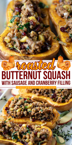 Roasted butternut squash meets a delicious cranberry sausage filling for the ultimate fall dish. Perfect for weeknight dinners or special holiday meals, this recipe brings together the comforting flavors of the season in every bite.