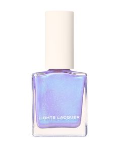 A lavender polish with a blue shift, fine holo glitter, and a shimmer finish. Lights Lacquer, Types Of Nail Polish, Rain Lights, Kathleen Lights, Shimmer Nail Polish, Nail Beds, Nail Shimmer, Best Nail Polish, Flat Brush