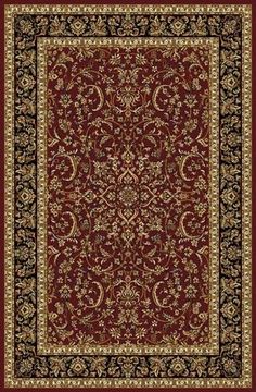 a red and gold rug with an ornate design on the bottom, in front of a white background