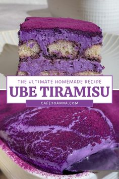 the ultimate homemade recipe for ube tirami is made with purple cake batter