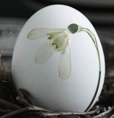 an egg with a flower painted on it