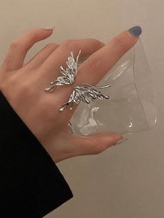 Style: Grunge/Fairycore/Street/Punk/GothicColor: SilverPattern Type: ButterflyMaterial: AlloyType: Cuff RingOccasions: Party/Club/Holiday/Night Out Grunge Butterfly, Butterfly Cuff, Street Punk, Edgy Jewelry, Grunge Fairycore, Cuff Ring, Butterfly Ring, Classy Jewelry, Cuff Rings