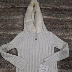 Girls 4t Cream Sweater With Sparkles Fur Hood, Crystal Heart Buttons On Neck New With Tags Clothes Board, Awesome Outfits, Doll Wardrobe, Cream Sweater, Fur Hood, Clothes Ideas, Cute Sweaters, Senior Year, Fit Inspo