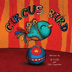 the circus bird is sitting on top of a ball