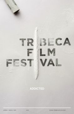 an advertisement for tribea film festival with torn paper and scissors on the side of it