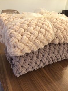 two blankets stacked on top of each other