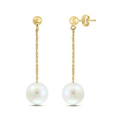 Lustrous freshwater cultured pearls dangle elegantly in these exquisite women's drop earrings. Fashioned in 14K yellow gold, the earrings secure in place with friction backs. From the Lali Jewels Collection. Freshwater Pearl Drop Earrings, Jared The Galleria Of Jewelry, Freshwater Cultured Pearls, Pearl Drop Earrings, Pearl Drop, Cultured Pearls, Fashion Earrings, Fresh Water, Freshwater Pearls