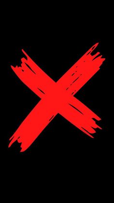 a red x on a black background with the letter x in it's center