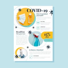 Free Vector | Coronavirus medical products flyer with photo Products Flyer, Dentistry Student, Medical Posters, Social Templates, Info Graphics, Data Design, Medical Products