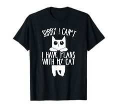 PRICES MAY VARY. Perfect as a surprise for Christmas or a birthday for everyone who loves to hang out with their cat. Lightweight, Classic fit, Double-needle sleeve and bottom hem Funny Black Cat Design Top, Funny Cat Shirts For Women, Cheap Trendy Cat Design T-shirt, Funny Black T-shirt With Cat Design, Funny White T-shirt With Cat Design, My Cat, Cat Tshirt, Branded T Shirts, Cat Gifts