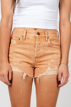 Z Supply Classic high rise shorts saddle - Z Supply shorts - Z Supply Tops, Dresses, Tanks, Tees, Cardigans, Joggers and Loungewear at Lush Fashion Lounge Women's Boutique, High Rise Shorts, Oklahoma City, Ladies Boutique, Oklahoma, Saddle, Lush, Denim Shorts, High Rise