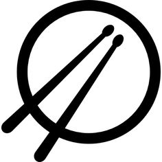 a black and white image of two chopsticks in a circle on a white background