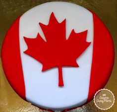 a cake decorated with the flag of canada