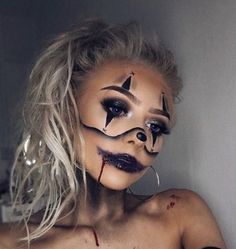 Juggalette Makeup, Scary Clown Halloween Costume, Makeup Clown, Halloween Makeup Clown, Halloween Make-up Looks, Clown Halloween Costumes, Holloween Makeup, Creepy Halloween Makeup