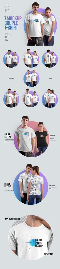 7 Mockups Couple T-Shirt Yellow Images, Clothing Mockup, Couple T-shirt, Tshirt Mockup, Shirt Mockup, Clothes Collection, Tshirt Colors, Custom Color, Mockup