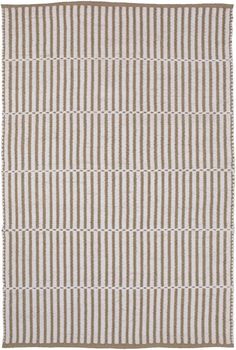 a beige and white striped rug on a white background