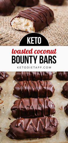 keto coated coconut bounty bars on a baking sheet