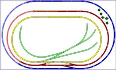 an image of a train track with different colors and tracks for each track in the same direction