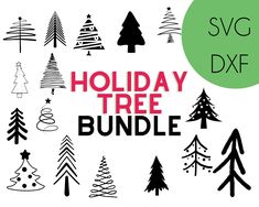 holiday tree bundle svg dxf