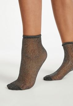 Sheer Metallic Socks Fancy Socks Women, Sheer Socks With Loafers, Fitted Sheer Black Socks, Spring Black Mesh Socks, Fitted Sheer Summer Socks, Glitter Sheer Socks, Metallic Gold Socks, Metallic Socks, Sparkly Socks