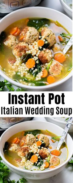 instant pot italian wedding soup with meatballs and veggies