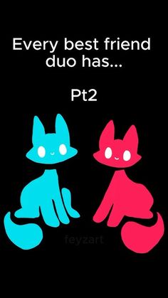 two cats sitting next to each other with the caption every best friend duo has p2