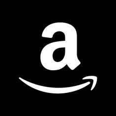 an amazon logo on a black background with white letters that spell out the letter a