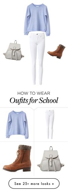 "School wear" by bri-style on Polyvore featuring Charlotte Russe Jasmine Outfit, Urban Legend, Color Jeans, School Wear, February 15, Chic Casual, Blue Outfit, Sneakers Blue, Blue Sweater